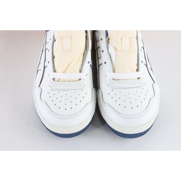 NOS Vintage 90s Asics Mens Size 6 Spell Out Outrage Lo Sneakers Shoes White Blue main image 5